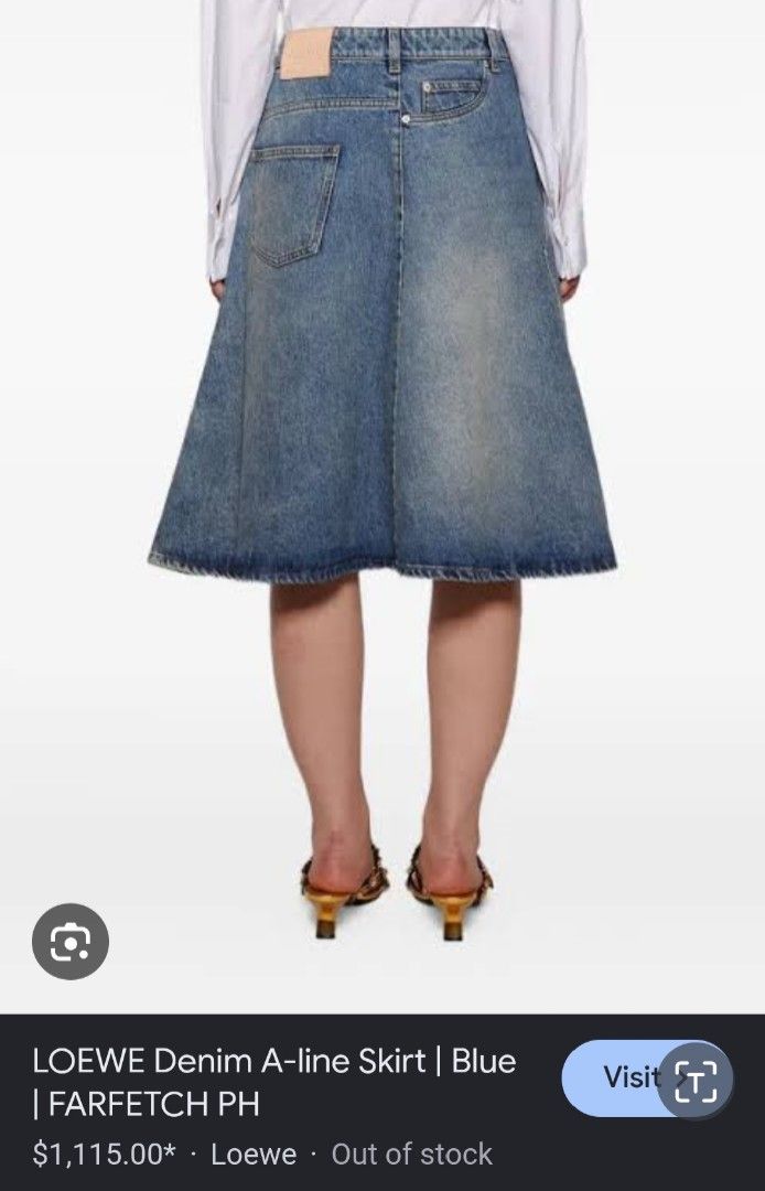 LOEWE Reconstructed Denim skirt (Category: Luxury Apparel) located in General Santos City (Dadiangas). Submitted by silvervintage77 (Listing ID 1470770386, Image 1). Description: LOEWE Reconstructed Denim skirt like new Authentic 10/10 color rate Size 38 on Tag Fits Medium to Large Cut main Wash Tag Good as new.