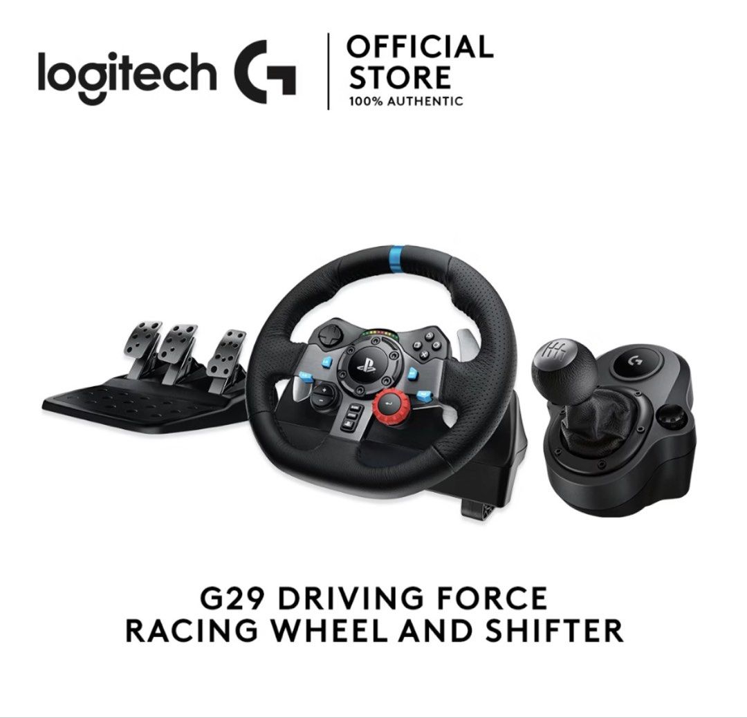 LOGITECH G29 DRIVING FORCE RACING WHEEL + SHIFTER (Category: Controllers) located in Taguig. Submitted by gigigemz (Listing ID 1470892018, Image 1). Description: 🏎️ FOR SALE: LOGITECH G29 DRIVING FORCE RACING WHEEL + SHIFTER 🎮 💸 PRICE: ₱17,200 Selling my Logitech G29 Racing Wheel + Shifter. ✅ Excellent condition ✅ Barely used ✅ Includes racing wheel, pedals, and shifter ✅ Compatible with PS5, PS4, PS3, and PC 📍 Location: Taguig City 💰 Origin