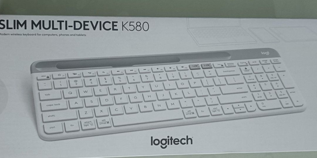 Logitech K580 Slim Multi-Device Wireless Keyboard, Computers & Tech ...