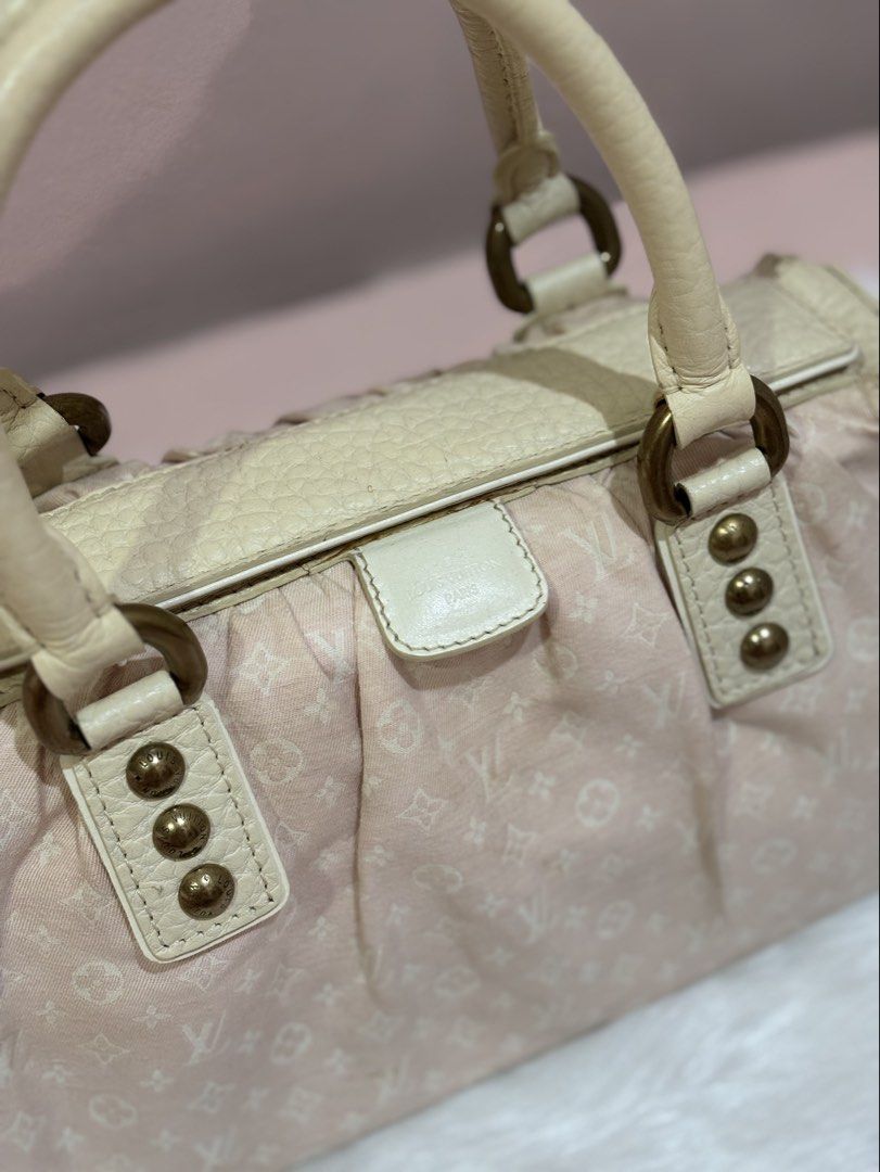 LOUIS VUITTON Pink Mini Lin Trapeze PM Bag (Category: Luxury Bags & Wallets) located in Manila. Submitted by pollysboutique (Listing ID 1470911844, Image 3). Description: fixed price! this is being sold for 40k+ on several other sites :) - guaranteed authentic - no inclusions - signs of use, needs professional cleaning.