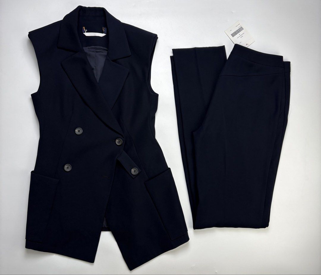 Louis Vuitton Uniforms Vest & Trousers Set (Category: Coats, Jackets and Outerwear) located in Cavite. Submitted by sc_rcity (Listing ID 1470826469, Image 1). Description: Tagged Size : 36 EU Women’s Flaw : Cut Main Label In Great Condition Made in China No Inclusion Measurements : in inches (approx.) Blazer Width 15.5 Length 29.5 Shoulder 15.5 Pants Waist 14.5 Length 43.5 Front rise 11 Inseam 33 Leg op. 6.5.
