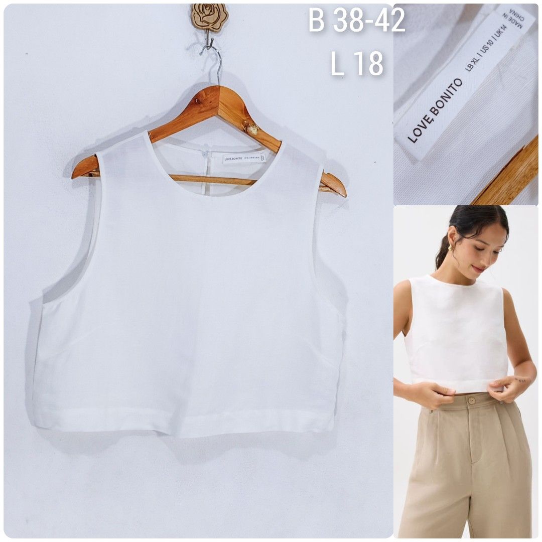 Love Bonito Linen Top (Category: Sleeveless) located in Marikina City. Submitted by closetessentials07 (Listing ID 1470775012, Image 1). Description: B 38-42 xL on Tag.