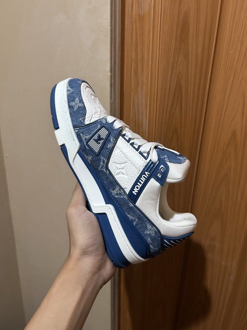 LV Trainers Blue Demin (Category: Sneakers & Footwear) located in Manila. Submitted by kickscouture (Listing ID 1470788523, Image 3). Description: LV Trainers Denim Blue - Gently Used Size 37 EU fits 7.5w - 8w ( 24.5cm ) Complete with dustbag, card and paperbag with Authenticity Certificate | ₱20,000 only Pair is 100% authentic / money back if proven fake. 🚚Lalamove / LBC / Meetups 📍Trece, Cavite kickscouture_ on instagram.