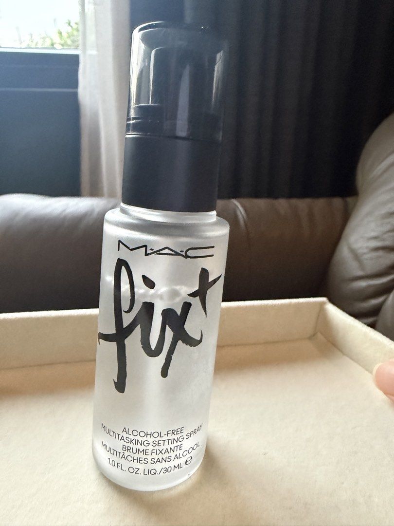 MAC Fix+ Alcohol-Free Multitasking Setting Spray 30ml (Category: Makeup) located in Quezon City. Submitted by madz_jacq (Listing ID 1470831496, Image 3). Description: MAC Fix+ setting spray in the 30ml mini size. Alcohol-free formula hydrates, primes, and sets makeup. Spritz before or after makeup application. Full bottle, barely used. Batch code printed on the bottom. Travel-friendly size fits right in your makeup bag. 80% Full RFS: decluttering