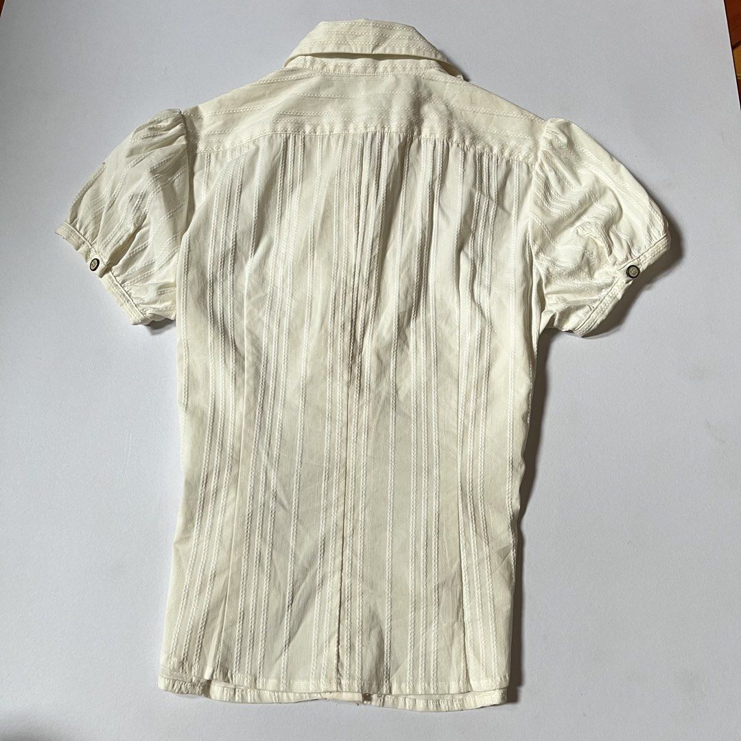 Mademoiselle Cream Button down Blouse office Siren small Medium (Category: Blouses) located in Manila. Submitted by dadabili (Listing ID 1470875258, Image 2). Description: Brand new condition! best fit small - semi large .
