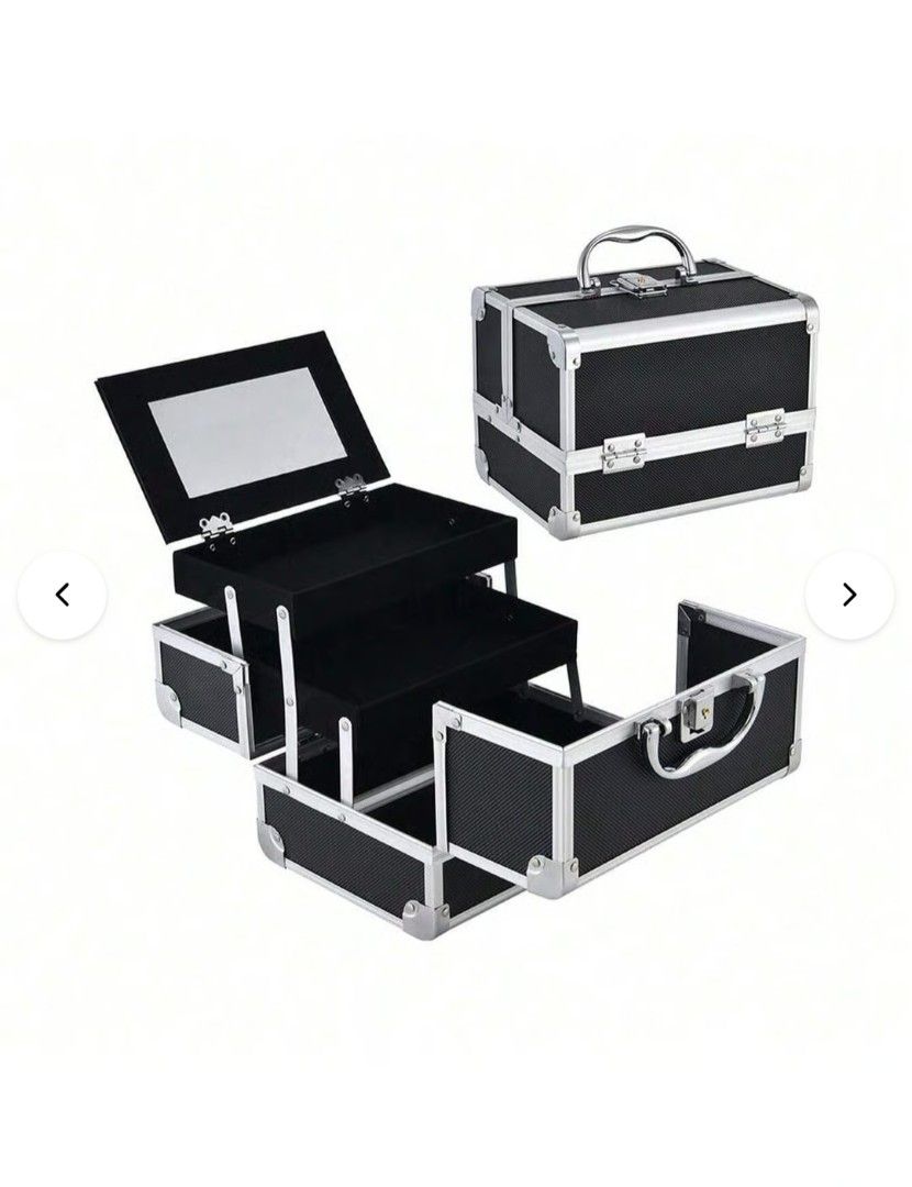 Make-up organiser (Category: Accessory Holder, Box & Organizers) located in Taguig. Submitted by welcome2myprelovedshop (Listing ID 1470905719, Image 1). Description: take this for only 500P never used just stored. with lock and key. 3layer with mirror bought this for around 1k plus before..