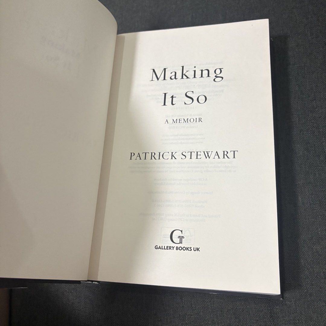 Making It So by Patrick Stewart (Category: Storybooks) located in Imus. Submitted by declutter201 (Listing ID 1470927447, Image 3). Description: Price: P250 Prio payo Location: Imus, Cavite MOP: BDO, Gcash, Maya, GoTyme MOD: GGX, J&T, SDD RFS: Decluttering You can message me for more details.
