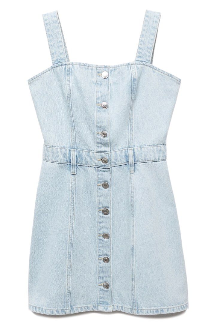 Mango Denim Button-Up Dress (Category: Dresses) located in Davao. Submitted by butterflyfairry (Listing ID 1470916346, Image 1). Description: - Mango denim mini dress - S on tag but its a bit loose on me so I'd say it'll fit s-m frames - Worn once only Davao based .
