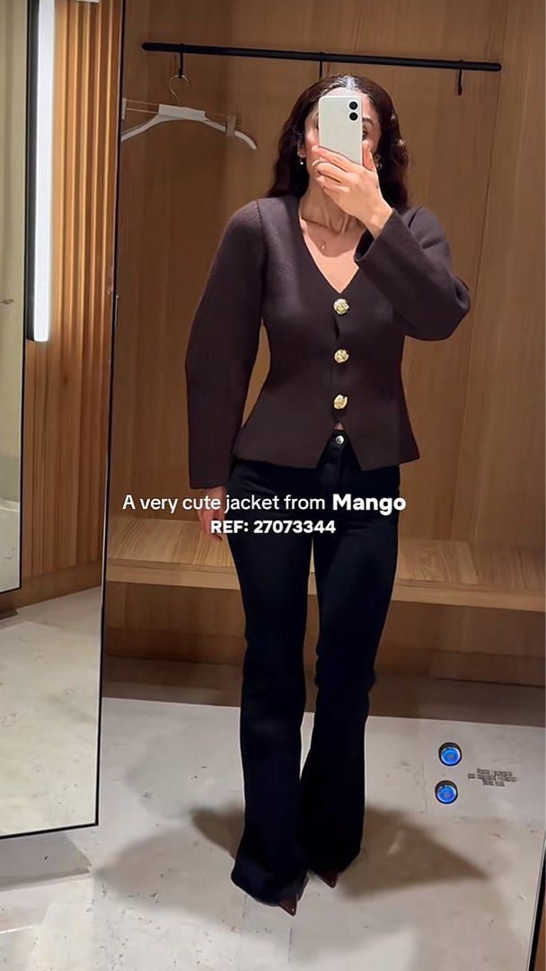 MANGO Knitted Top/Cardigan w/ Jewel Button (Category: Longsleeves) located in Manila. Submitted by charmscollections (Listing ID 1470805294, Image 3). Description: ‼️In Transit‼️ ETA Nov. 25 Brand New with Tag / 💯% Authentic 50%dp to reserved 4,295 - Original price Size: XS , S , M , L MOP - GCash•BPI•UB .