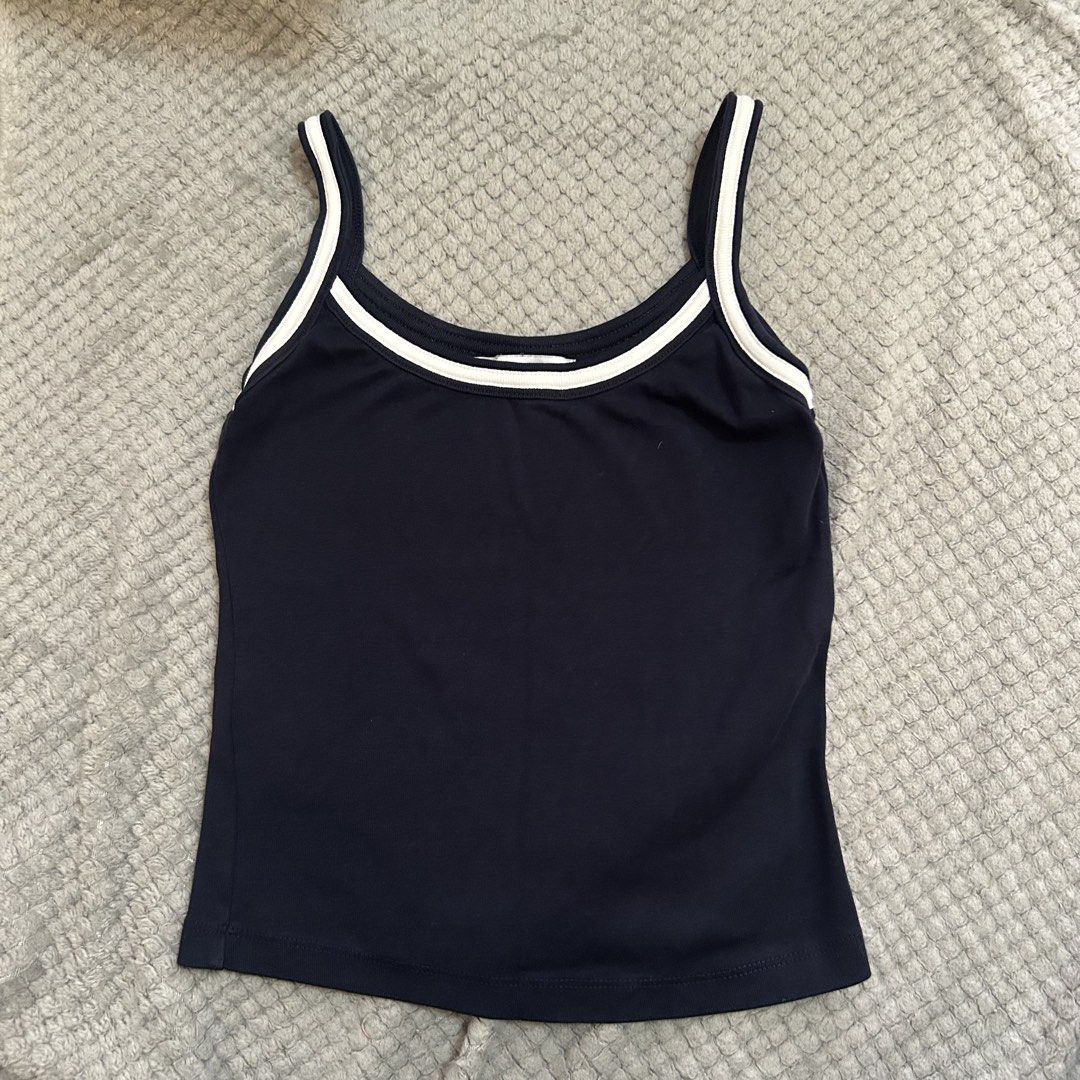 Mango Navy Blue Sleeveless Camisole Top (Category: Sleeveless) located in San Juan City. Submitted by e_declutters2019 (Listing ID 1470785077, Image 1). Description: • SIZE XS • 10/10 condition .