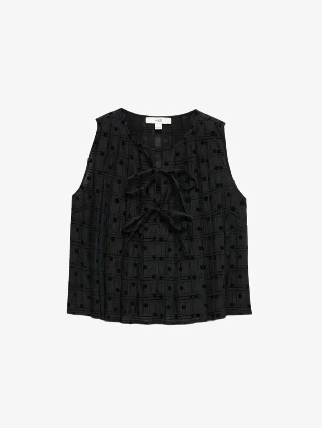 Marks & Spencer Polkadot Tie Front Top (Category: Blouses) located in Pasig City. Submitted by shopsmart.mnl (Listing ID 1470906221, Image 2). Description: Pretty in actual No issue and excellent condition.
