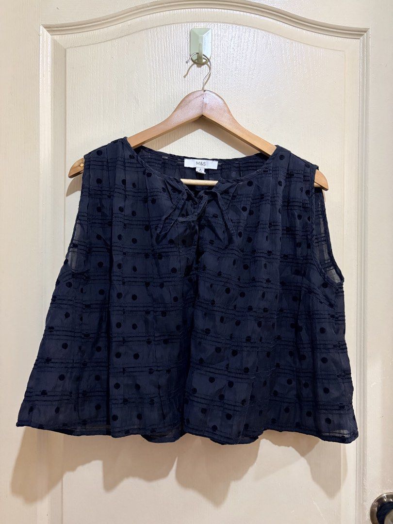 Marks & Spencer Polkadot Tie Front Top (Category: Blouses) located in Pasig City. Submitted by shopsmart.mnl (Listing ID 1470906221, Image 3). Description: Pretty in actual No issue and excellent condition.