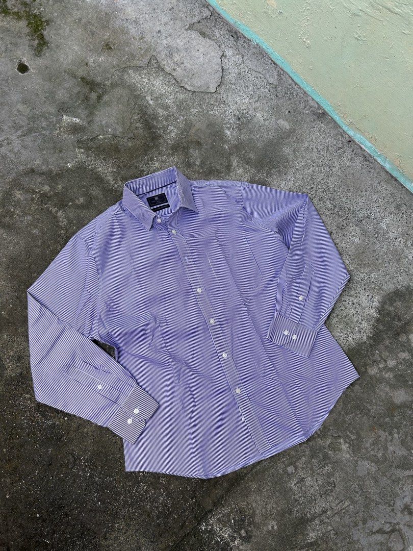 Mark&Spencer Striped Longsleeve (Category: Formal Shirts) located in Quezon City. Submitted by jmthrift3000 (Listing ID 1470770649, Image 1). Description: Mark&Spencer Striped Longsleeve - Complete w tag and washtag - Size 42, Best fit XL - Slim fit - 100% Cotton - Excellent condition - Nno Issue.