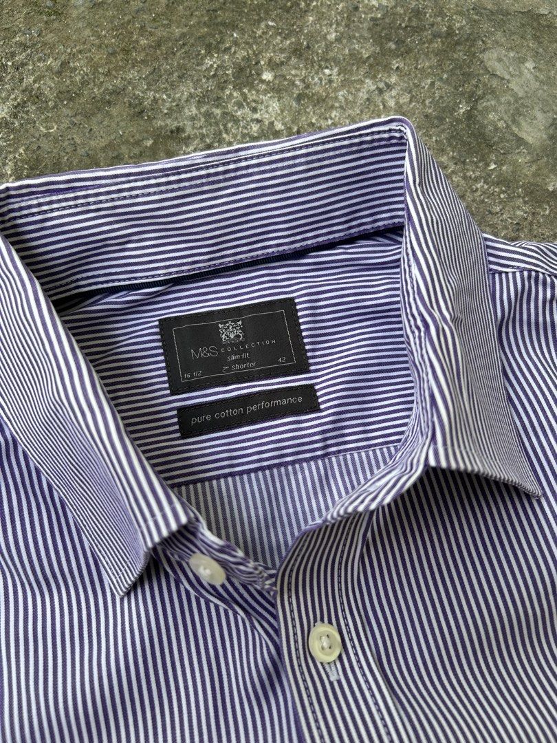 Mark&Spencer Striped Longsleeve (Category: Formal Shirts) located in Quezon City. Submitted by jmthrift3000 (Listing ID 1470770649, Image 2). Description: Mark&Spencer Striped Longsleeve - Complete w tag and washtag - Size 42, Best fit XL - Slim fit - 100% Cotton - Excellent condition - Nno Issue.