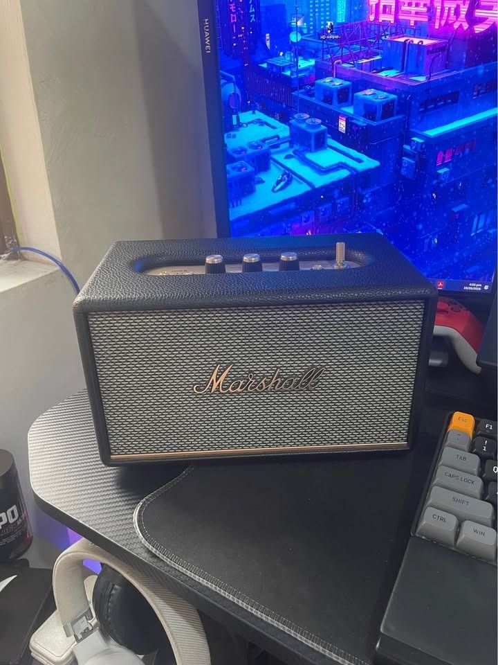 Marshall Acton III (Category: Soundbars, Speakers & Amplifiers) located in Antipolo. Submitted by miguel.vera023 (Listing ID 1470850606, Image 1). Description: Marshall Acton III Bluetooth Home Speaker Color: Black Connectivity: Bluetooth 5.2 / 3.5mm Aux ₱ 13,000 Complete Inclusions: • Marshall Acton III Unit • Original Power Lead / Cable • User Manual & Safety Documentation • Original Box .