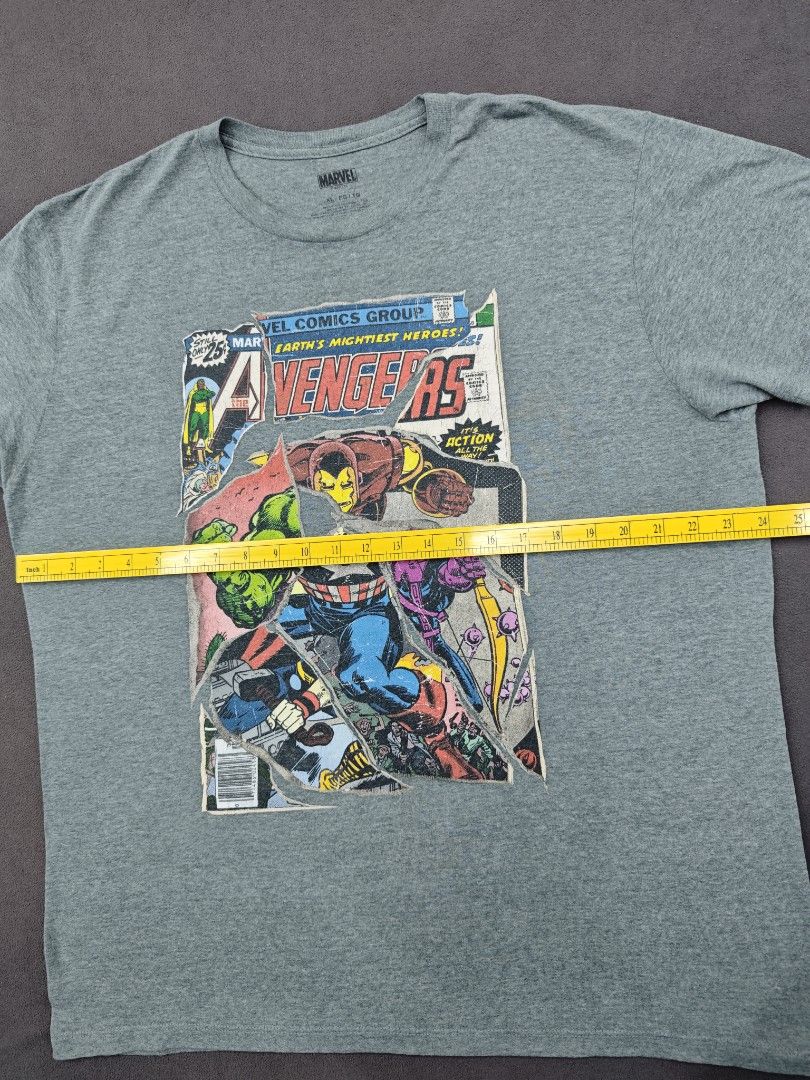 Marvel Avengers Comic Graphic T-Shirt (Category: Tshirts & Polo Shirts ) located in Bulacan. Submitted by pzj_thrift (Listing ID 1470780072, Image 3). Description: condition 9/10 color rate 9/10 no issue.
