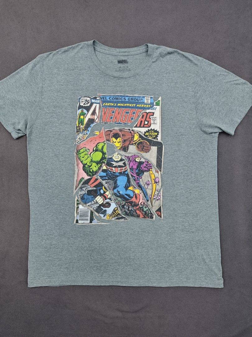 Marvel Avengers Comic Graphic T-Shirt (Category: Tshirts & Polo Shirts ) located in Bulacan. Submitted by pzj_thrift (Listing ID 1470780072, Image 1). Description: condition 9/10 color rate 9/10 no issue.