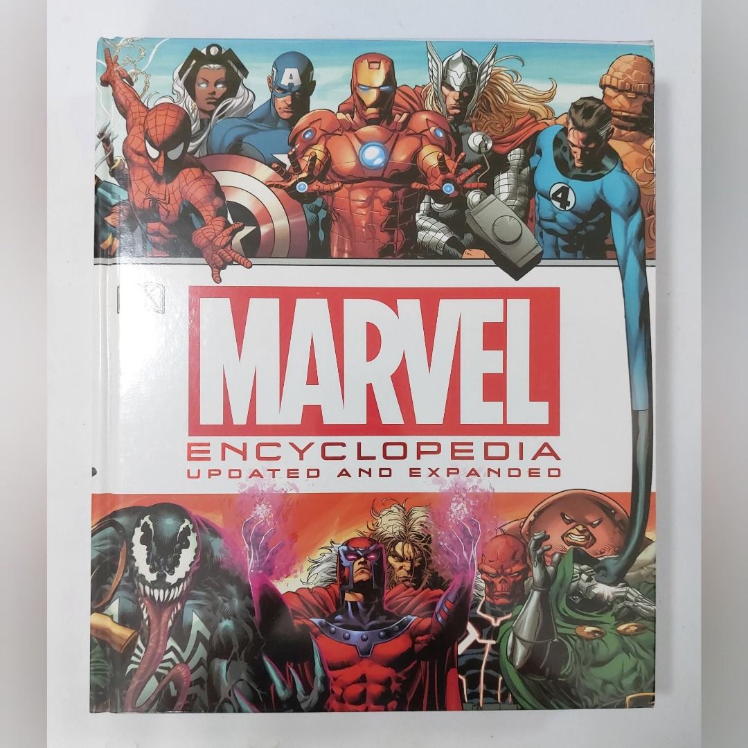 Marvel Encyclopedia Updated and Expanded (Category: Comics & Manga) located in Pasig City. Submitted by keithra (Listing ID 1470831266, Image 1). Description: - Title: Marvel Encyclopedia (Updated and Expanded Edition) - ISBN-13: 978-1-4093-4573-2 - Publication date: March 3, 2014 - Publisher: DK - Format: Hardcover with vibrant character art - Content: Detailed bios and profiles of iconic Marvel superheroes and villains (e.g., Iron Fist, Iron Pa