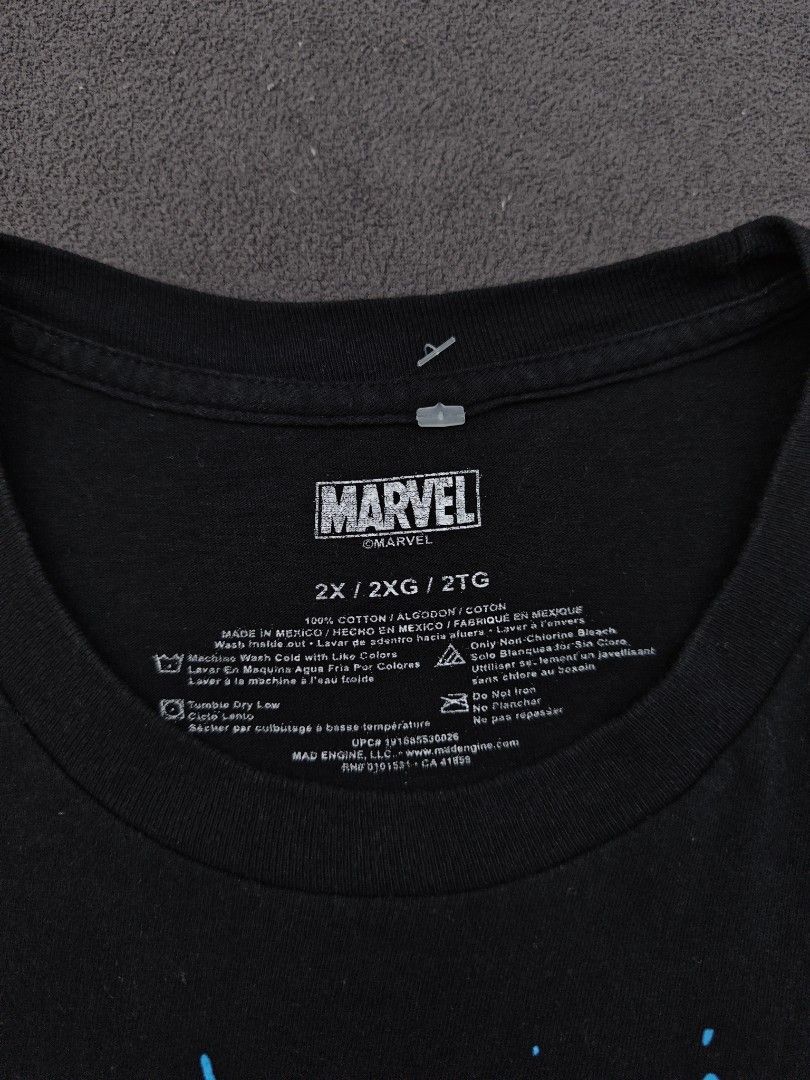 Marvel Graphic Print Black T-Shirt (Category: Tshirts & Polo Shirts ) located in Bulacan. Submitted by pzj_thrift (Listing ID 1470778215, Image 2). Description: condition 9/10 color rate 9/10 no issue.