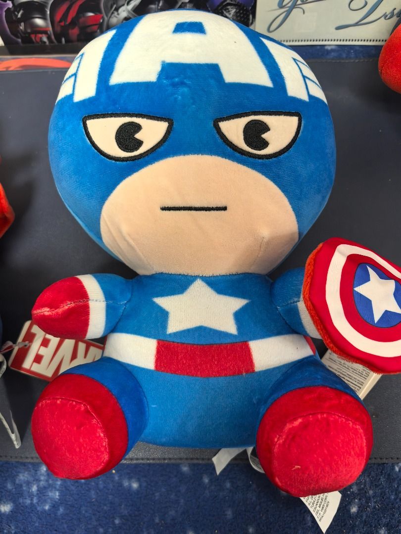 Marvel Plush Toys Avengers Set (Category: Plushies & Soft Toys) located in Caloocan City. Submitted by anik_antik (Listing ID 1470853014, Image 2). Description: - Set of 5 Marvel plush toys: Captain America, Hulk, Thor, Black Widow, and Captain Marvel - Super soft, huggable material - High-quality embroidered face details and iconic character suits - Great collectible figures and gift idea for Marvel fans - Tags attached on several pieces - Condi