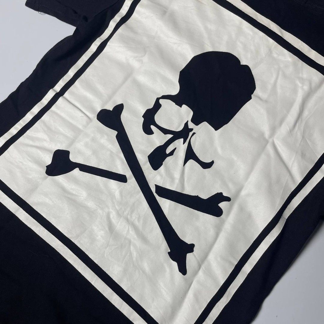 Mastermind World Skull Box Logo T-Shirt Black (Category: Shirts) located in Panabo. Submitted by moneyfckyaw (Listing ID 1470917146, Image 3). Description: - Classic skull and crossbones box logo on the front - Large statement skull box graphic printed on the back - Comfortable crew neck and short sleeves design - Features official mastermind JAPAN woven neck tag and branded hem tag - Clean condition with a strong streetwear aesthetic Width-18 Le