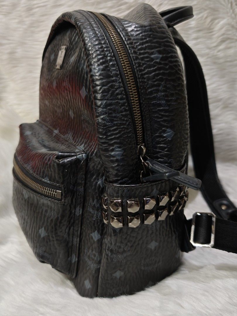 Mcm Visetos Stark Black Monogram Mini Backpack (Category: Luxury Bags & Wallets) located in Manila. Submitted by xanderzluxcollection (Listing ID 1470888160, Image 2). Description: 🔴Authentic Black MCM Visetos Monogram Stark Bebe Boo mini backpack with gunmetal hardware and side stud accents🎒 🔴Unisex,No Inclusion,No Flaws 🔴Fb Acct.Xander M.Gatchalian.096******91.