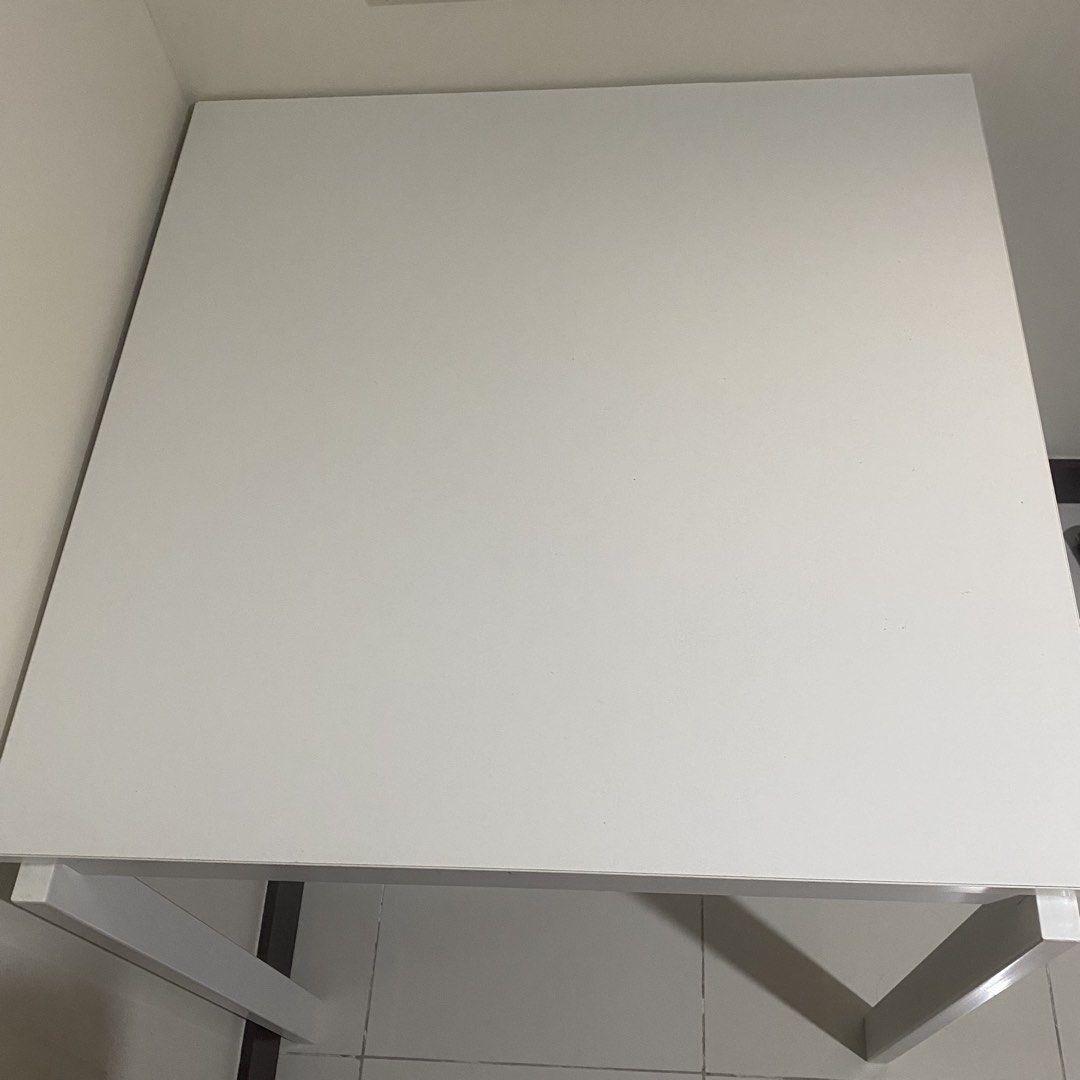 Melltorp Dining Table 75x75 white (Category: Tables & Sets) located in Pasig City. Submitted by eulybabes (Listing ID 1470744804, Image 1). Description: Minimal flaws - naka dis assembled na. Mali lang pagkaka assemble namin .