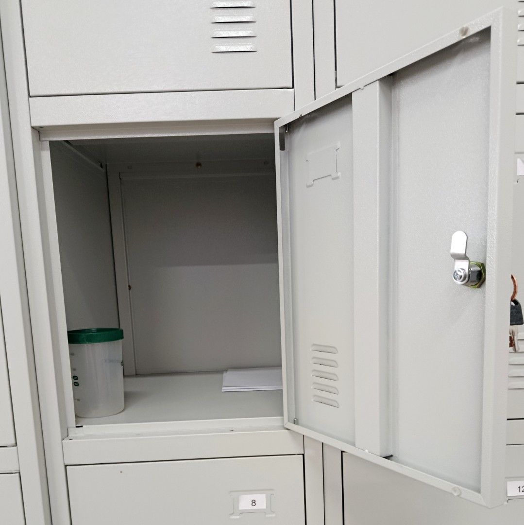 Admins Lockers Metal Storage Locker Stack 4 Compartments Grey, Furniture & Home Living ...