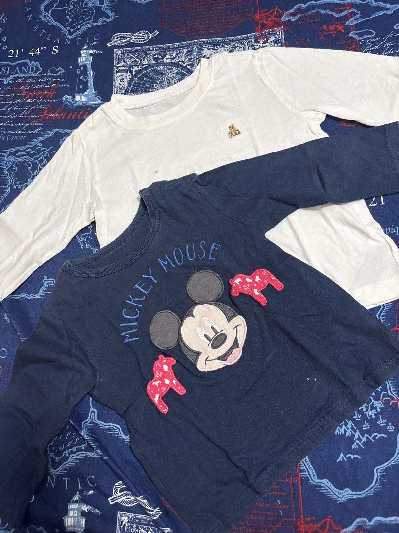 Mickey Mouse and Bear Long Sleeve T-Shirt Bundle (Category: Shirts) located in Quezon City. Submitted by iya_handovers (Listing ID 1470830159, Image 3). Description: - Set of 2 long sleeve kids' tops - Perfect for PH weather. Not too hot when worn - fit to 12-24 mos.