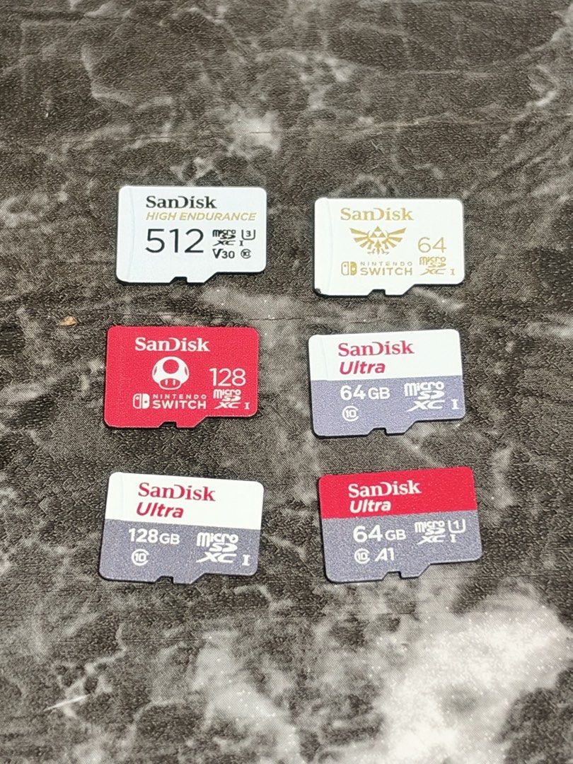 Micro Sd Cards Original/ Authentic (Check Second Photo) (Category: In-Game Products) located in Quezon City. Submitted by shopme_gadget30 (Listing ID 1470885477, Image 1). Description: kindly Read the details micro Sd cards Original Pricelist 512gb High Endurance- 5.5k 128gb Nintendo Official Sandisk Red - 1550 128gb Sandisk Ultra - 1250 64gb Nintendo Official Sandisk -1050 64gb sandisk Ultra -850 Tested and working all preloved not brandnew Legi