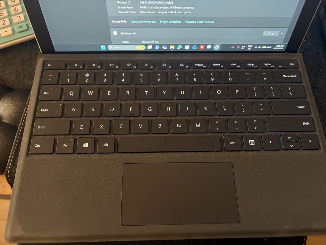 Microsoft Surface Pro 7 Intel i5 8GB RAM 119GB Storage (Category: Laptops & Notebooks) located in Manila. Submitted by 123cheesedog (Listing ID 1470760952, Image 2). Description: - Model: Microsoft Surface Pro 7 (Windows 11 Pro) - Performance: Intel Core i5-1035G4 CPU at 1.10GHz with 8GB RAM - Storage: 119GB capacity - Included Accessories: Original box, Microsoft Surface Pen stylus in retail packaging, black fabric keyboard folio case, and dark 