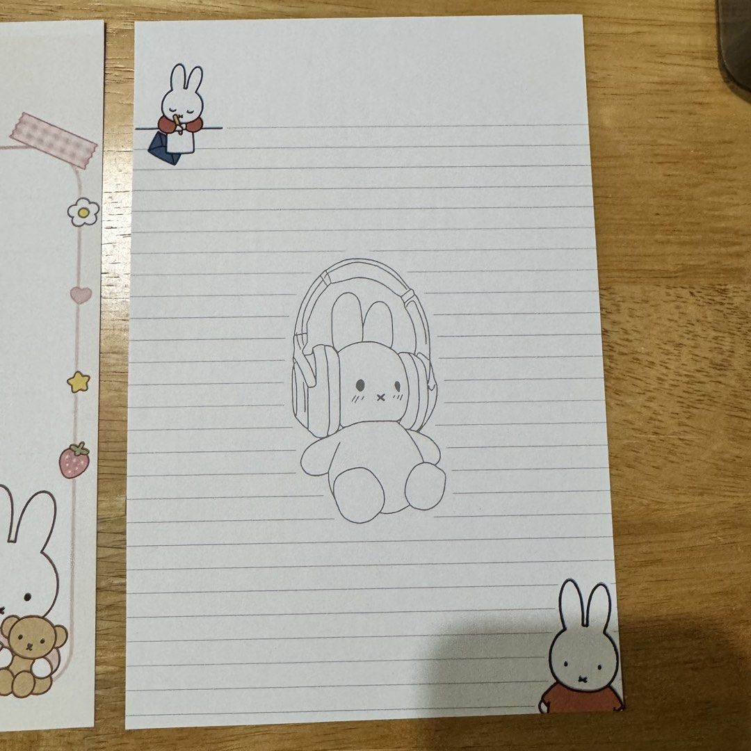Miffy A5 Notepad (Category: Other Stationery & Craft) located in Makati City. Submitted by jinger_21 (Listing ID 1470905007, Image 3). Description: Miffy Notepad Size: A5 (regular size notebook) Leaves: 50 Choose which design you desired for printing Payment first before printout Payment channels: Gcash Maya GoTyme Shipping fee c/o the buyer Lalamove Grab Express JnT Express .