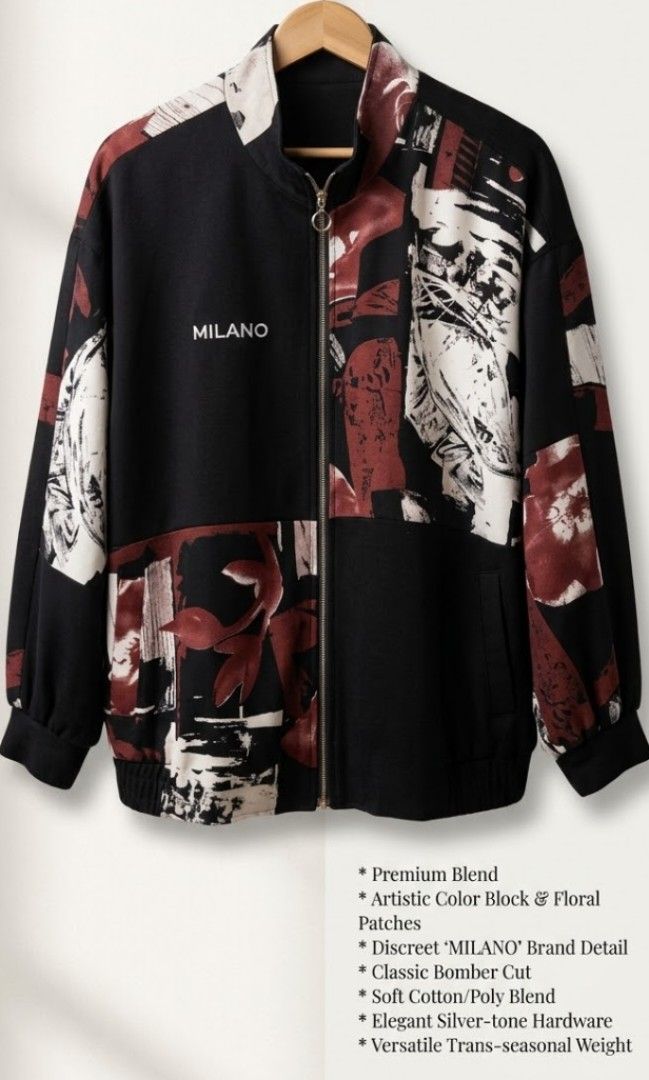 Milano Graphic Patchwork Bomber (Category: Coats, Jackets and Outerwear) located in Davao. Submitted by mari_sarisari_atbp (Listing ID 1470791119, Image 2). Description: .