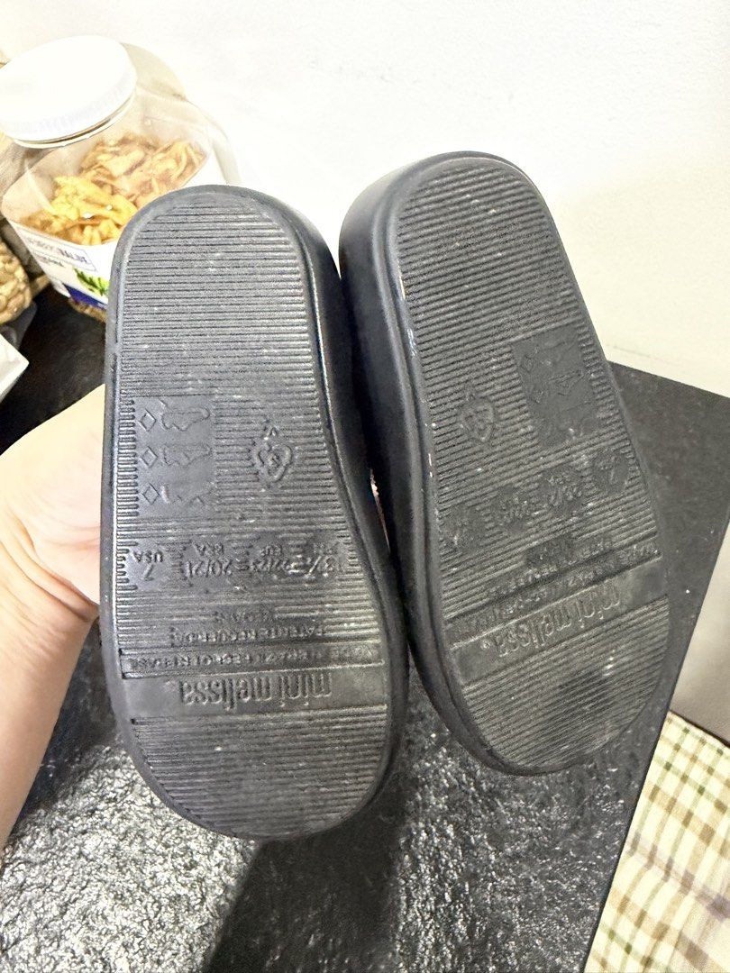 Mini Melissa Black Doll Shoes Size US 7 (Category: Babies & Kids Fashion) located in Manila. Submitted by cjezbte (Listing ID 1470882892, Image 3). Description: Guaranteed Original With Box! Jelly scent still intact Size 7 for toddlers LAST PRICE NA.