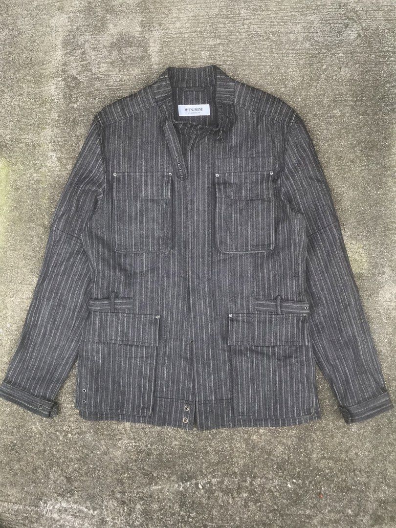 Mitsumine Japan Striped Denim Jacket (Category: Luxury Accessories) located in Bulacan. Submitted by bleue.finds (Listing ID 1470905495, Image 1). Description: Mitsumine Japan Striped Denim Jacket - size XL - as new - super crispy ng pagka denim - no issues.