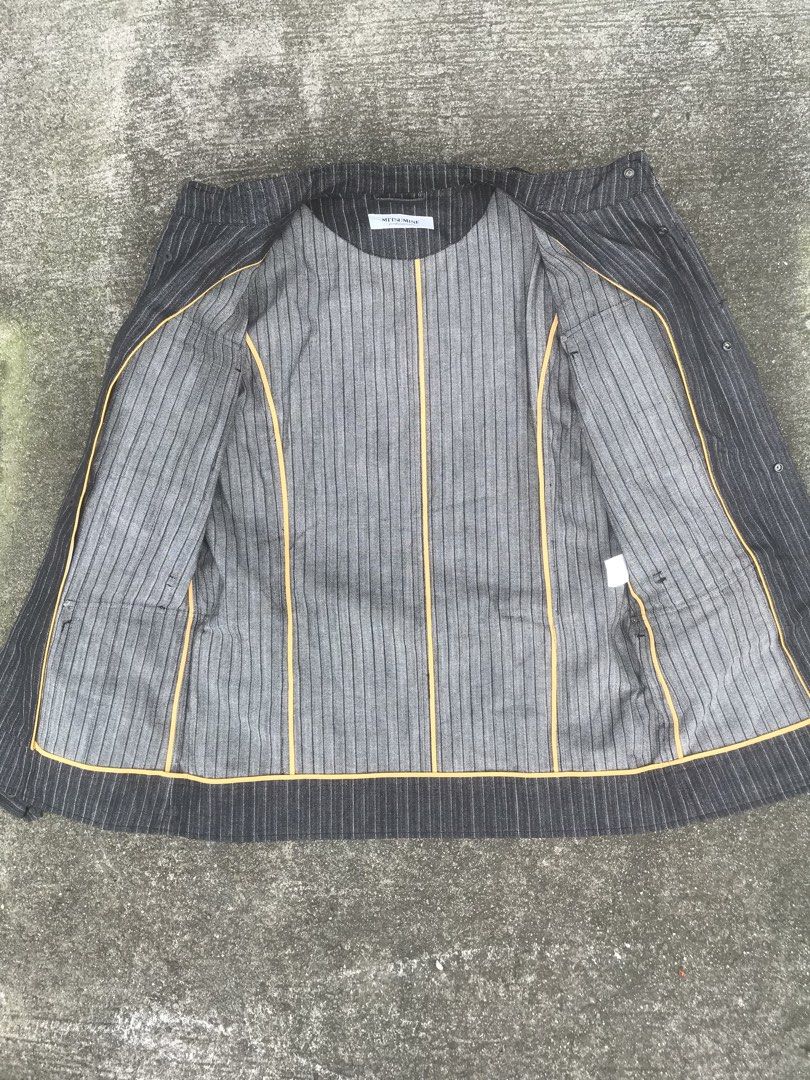 Mitsumine Japan Striped Denim Jacket (Category: Luxury Accessories) located in Bulacan. Submitted by bleue.finds (Listing ID 1470905495, Image 2). Description: Mitsumine Japan Striped Denim Jacket - size XL - as new - super crispy ng pagka denim - no issues.