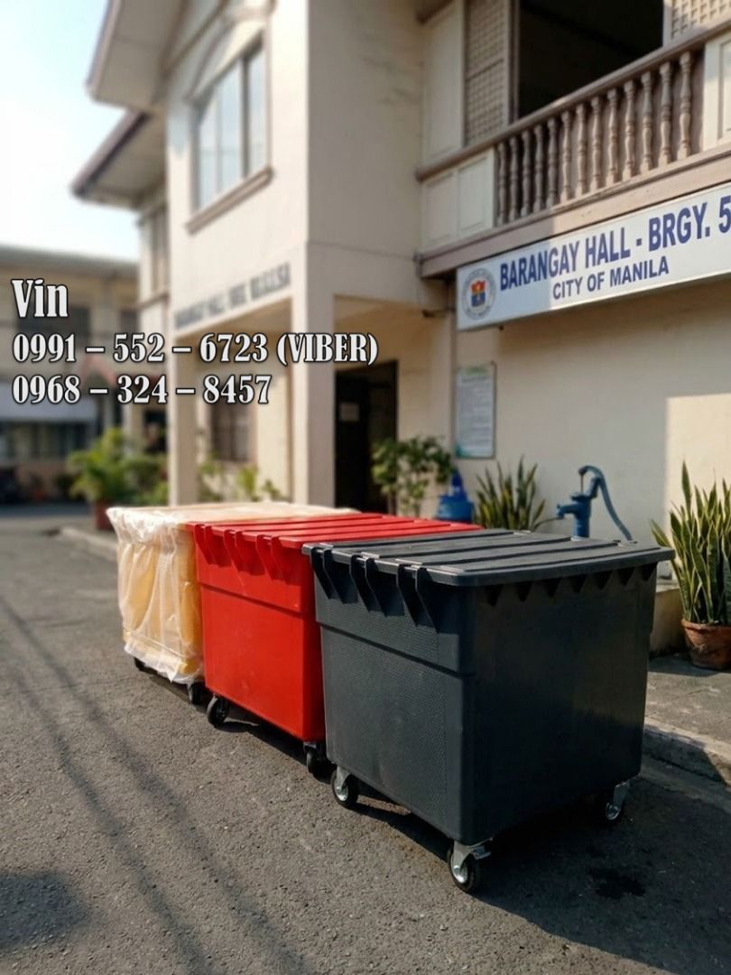 mobile trash bin 1350 liters (Category: Waste Bins & Bags) located in Bacoor. Submitted by zx400rr (Listing ID 1470746821, Image 1). Description: Mobile Waste Bin 1350 Liters Also available: • Traffic cone • Parking Block stopper • Hooded trash bin • Road Plastic Barrier • Spill boom • Fishing buoy • Spill Kit • Stanchion Post • Rain Coat • Solar Arrow Board For inquiry feel free to contact: 0991 552 6723 0968 324 8457 0933 855 9510 0956 702 8557