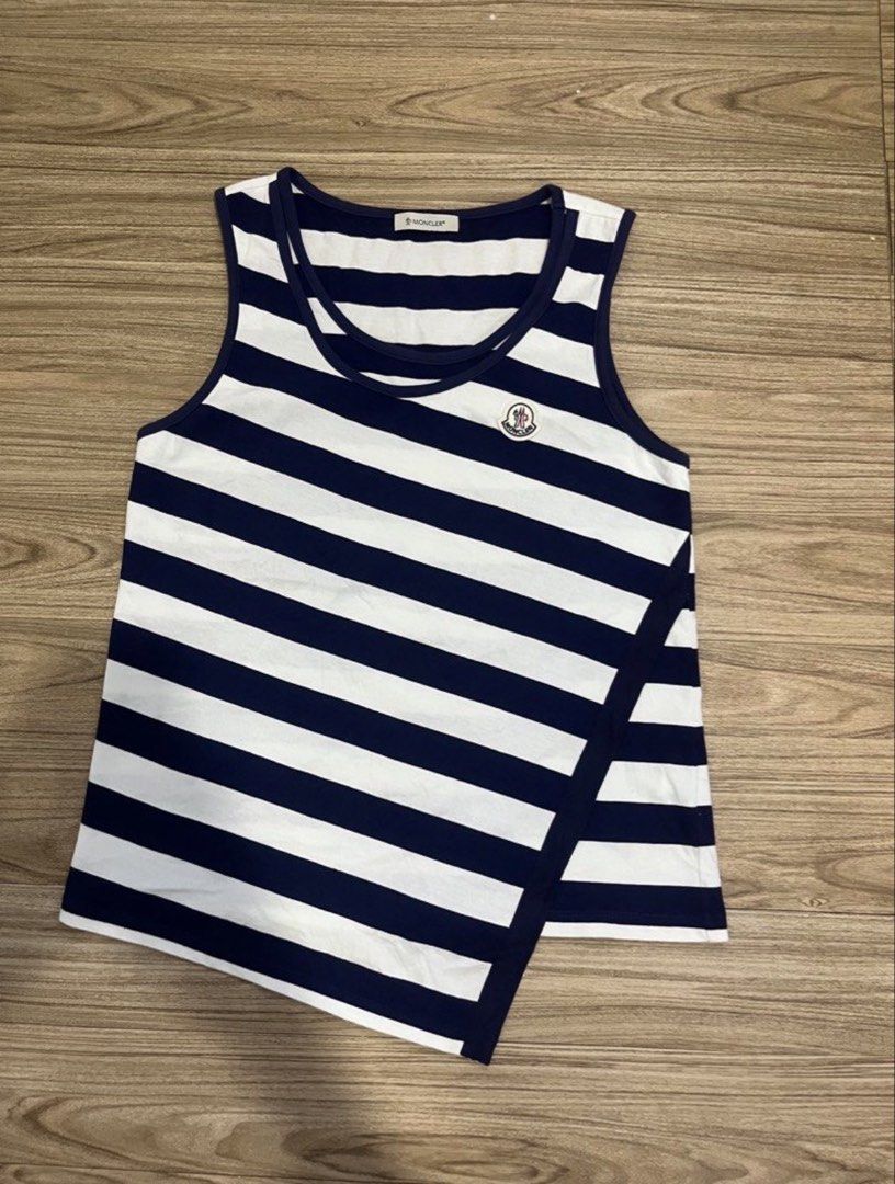 MONCLER ASSYMETRICAL WOMENS TANK TOP (Category: Luxury Apparel) located in Manila. Submitted by ann_kia (Listing ID 1470905801, Image 1). Description: MONCLER ASSYMETRICAL WOMENS TANK TOP GOOD AS NEW / NO ISSUE 17.5×24 / MED ON TAG 1650 ADD SF.