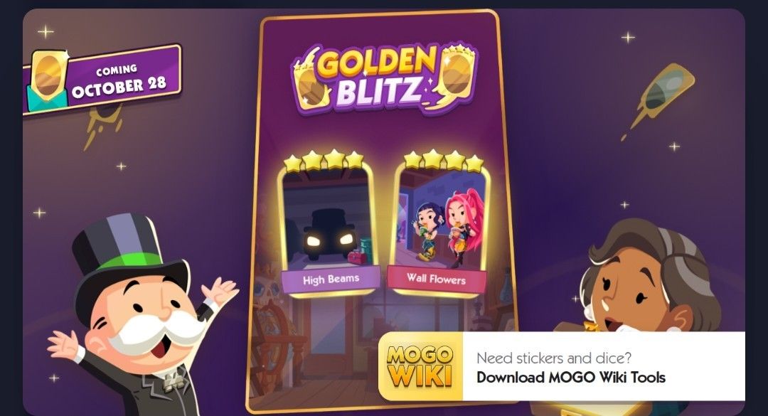 Monopoly Go Golden Blitz event High Beams and Wall Flowers, Video ...