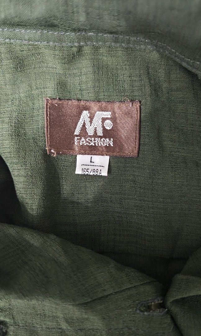Moss Green Longsleeves (Category: Longsleeves) located in Manila. Submitted by dndgnzlz (Listing ID 1470834796, Image 2). Description: Brand: M Fashion Size: Large, best fit medium Worn few times Light fabric Missing button Payment first policy MOP: BPI, Gcash, Maya Courier: LBC, J&T, Lalamove, Grab.