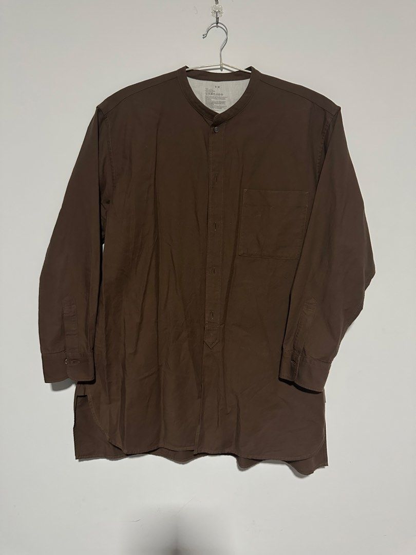 MUJI Brown Henley Neck (Category: Coats, Jackets and Outerwear) located in Angeles City. Submitted by royal_vintage_thriftshop (Listing ID 1470837809, Image 2). Description: No issue Length 87 Shoulder 48.