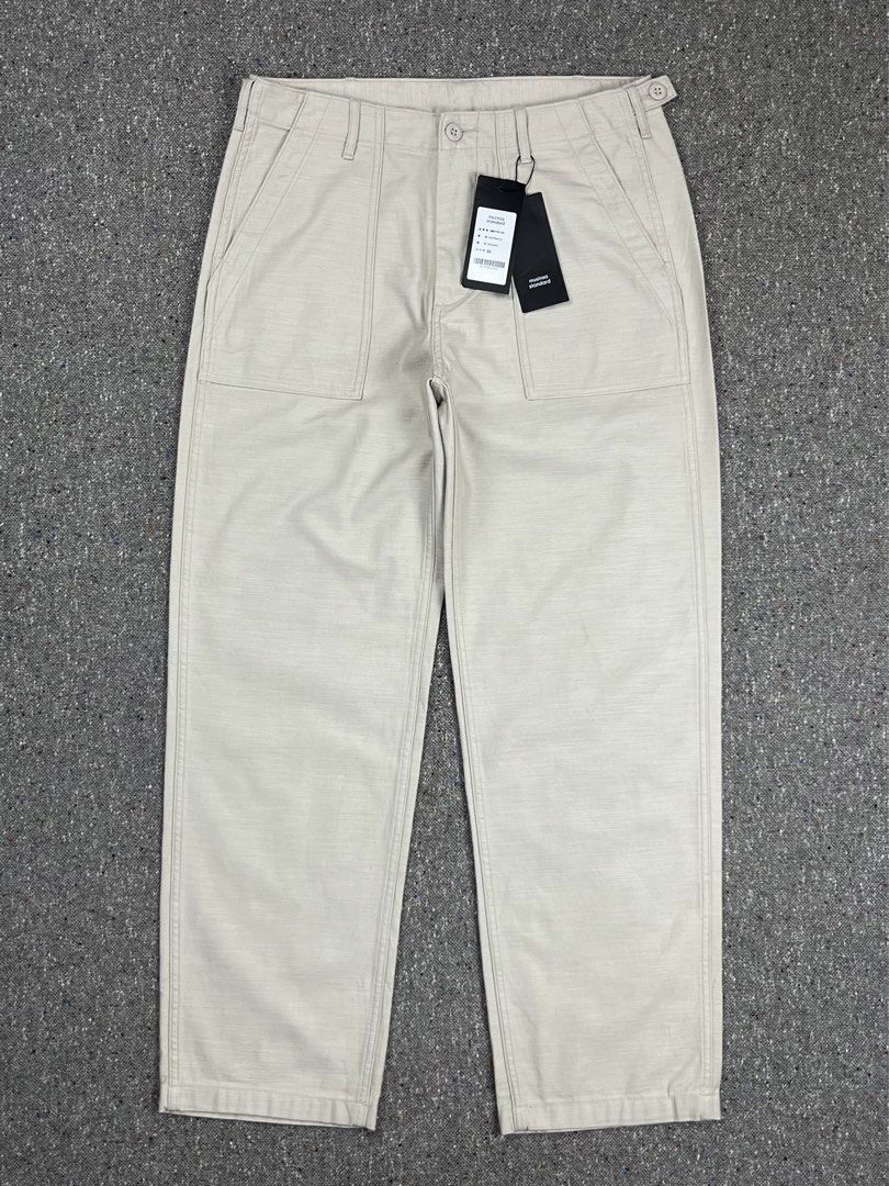 Musinsa standard type II Off-White fatigue Baker Pants (Category: Trousers) located in Zamboanga. Submitted by rag_20 (Listing ID 1470912321, Image 1). Description: Musinsa standard type II Off-White fatigue Baker Pants a pair of off-white or neutral cotton utility/fatigue trousers with front and back patch pockets and adjustable on the waistband. These classic military-inspired utility pants commonly referred to as baker pant feature distinct fr