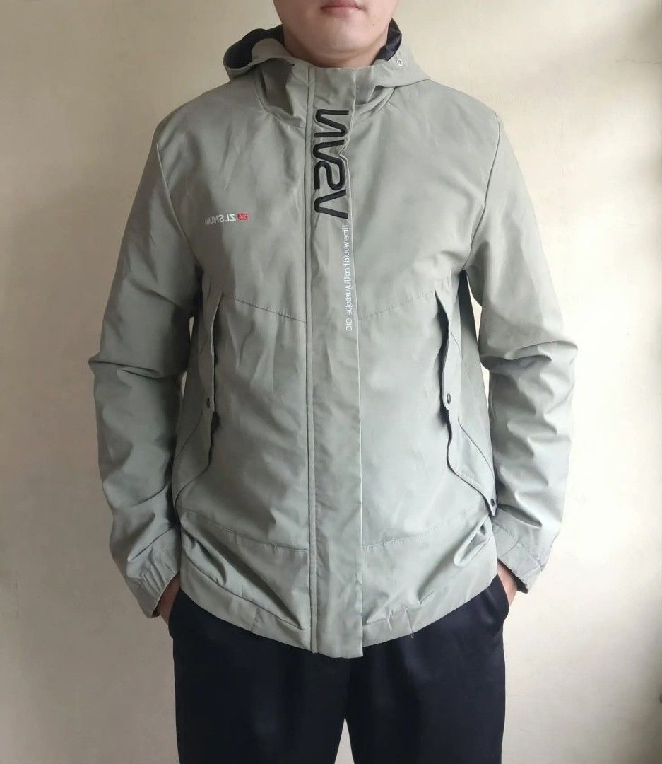 ‎NASA Windbreaker Jacket 3XL - Sage Green (Category: Coats, Jackets and Outerwear) located in Binan City. Submitted by jaycey_028 (Listing ID 1470751668, Image 1). Description: ‎NASA Windbreaker Jacket 3XL - Sage Green - ISSUE: No hood string* ‎ ‎Size: 3XL (185/100A) / Fit sa L-XL, 5'8 height ref sa pic ‎Color: Sage Green, windproof + may inner lining ‎Cond: 8.5/10 - Good condition, no butas, no fade, zipper working ‎ ‎*Issue:* Wala lang tali sa 