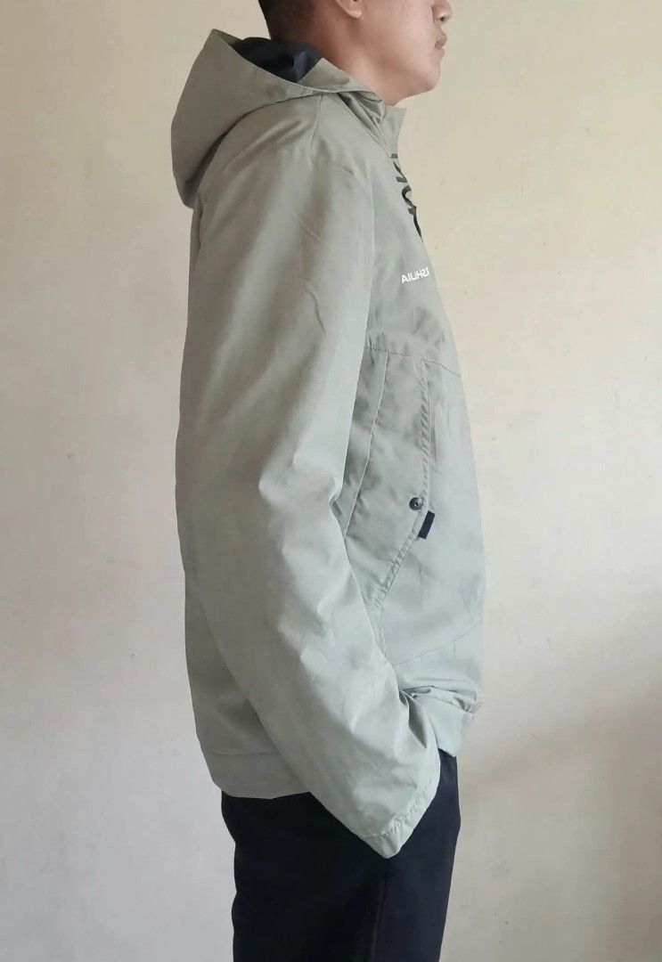 ‎NASA Windbreaker Jacket 3XL - Sage Green (Category: Coats, Jackets and Outerwear) located in Binan City. Submitted by jaycey_028 (Listing ID 1470751668, Image 3). Description: ‎NASA Windbreaker Jacket 3XL - Sage Green - ISSUE: No hood string* ‎ ‎Size: 3XL (185/100A) / Fit sa L-XL, 5'8 height ref sa pic ‎Color: Sage Green, windproof + may inner lining ‎Cond: 8.5/10 - Good condition, no butas, no fade, zipper working ‎ ‎*Issue:* Wala lang tali sa 