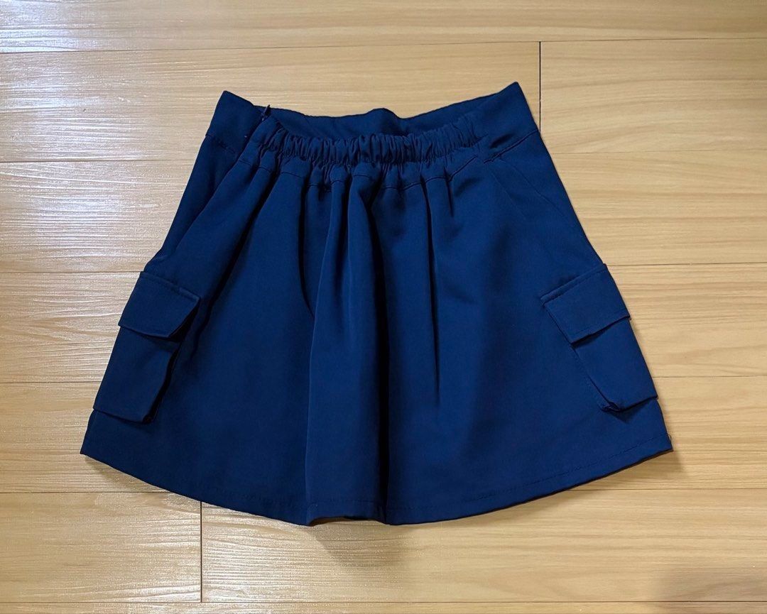 Navy Blue Cargo Pleated Skort Size 25-30 (Category: Skirts) located in Quezon City. Submitted by garagesale2026 (Listing ID 1470782748, Image 2). Description: - Unused, washed - With built-in shorts - Garterized back waist - From Bangkok.