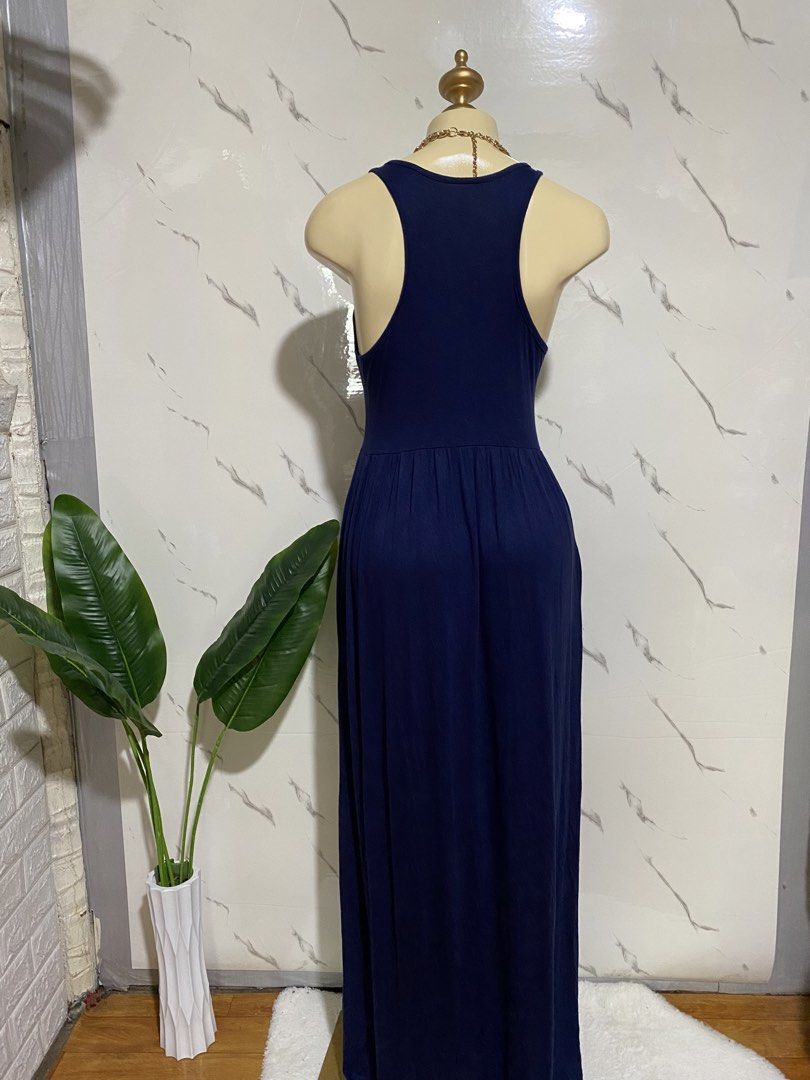 Navy blue racer back maxi dress (Category: Dresses) located in Taguig. Submitted by KL_Outfits (Listing ID 1470808396, Image 3). Description: .