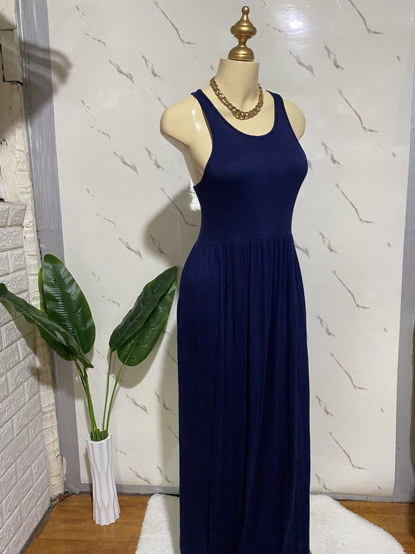 Navy blue racer back maxi dress (Category: Dresses) located in Taguig. Submitted by KL_Outfits (Listing ID 1470808396, Image 2). Description: .