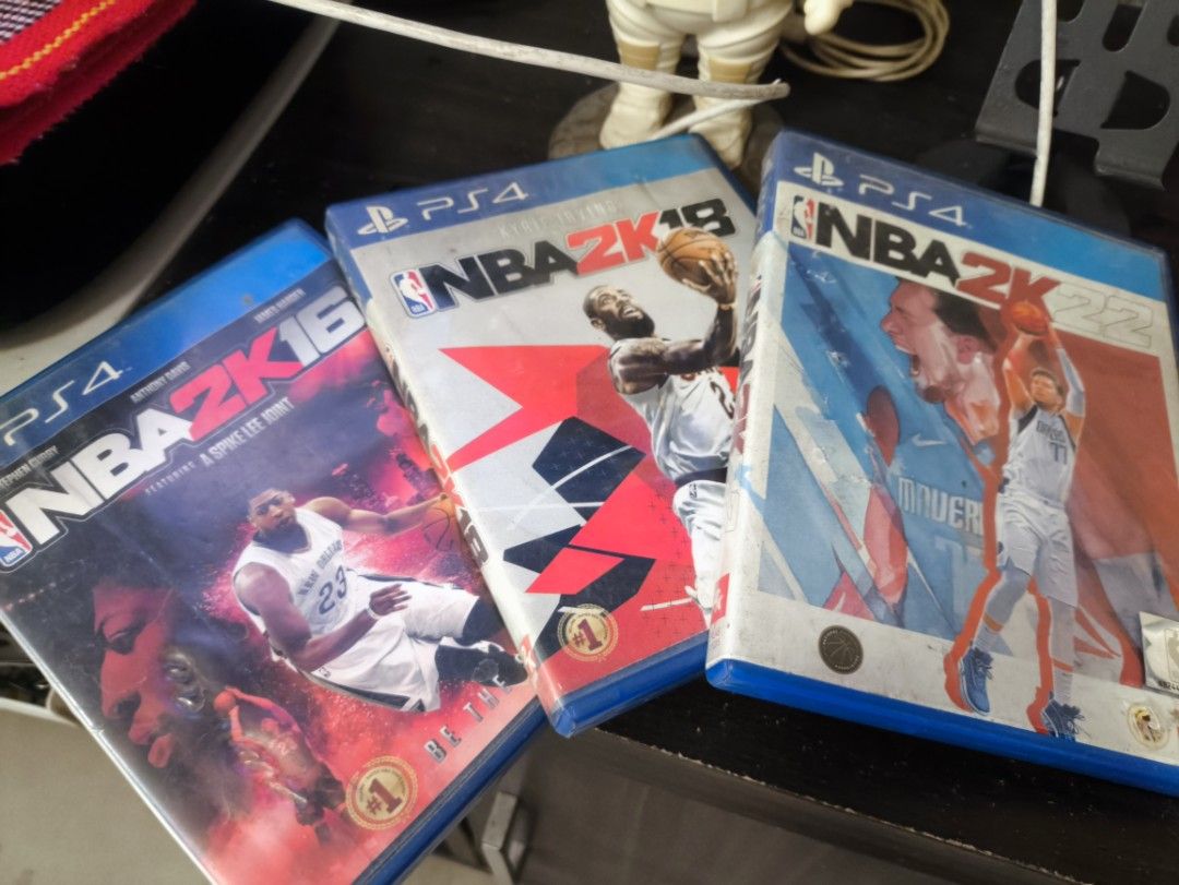 NBA 2K Bundle PS4 NBA 2K16 NBA 2K18 NBA 2K22 (Category: PlayStation) located in Manila. Submitted by jleeong (Listing ID 1470794092, Image 2). Description: - PS4 basketball game bundle featuring NBA 2K16, NBA 2K18, and NBA 2K22 - Includes original cases and discs for all three titles - Discs are tested and in 100% working condition - Great and affordable way to start or add to your collection - Perfect gift for sports gamers and basketball fans.