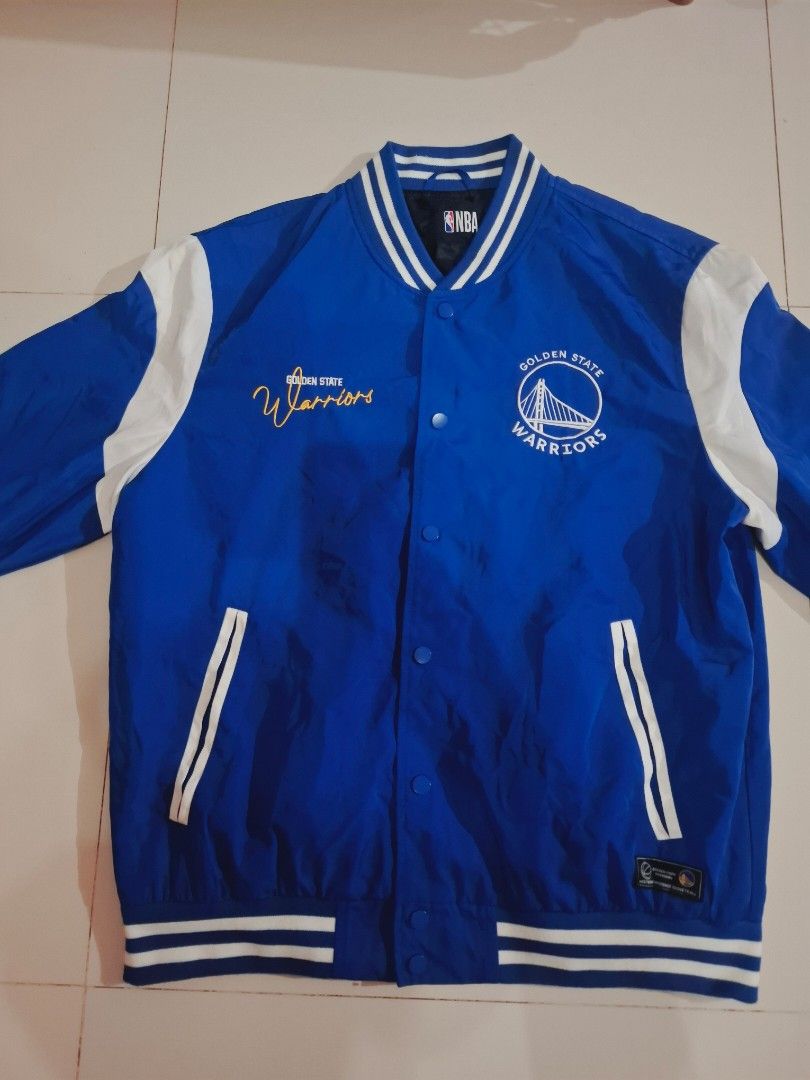 NBA x Primark Golden state warriors varsity jacket (Category: Coats, Jackets and Outerwear) located in Narvacan. Submitted by jigger85_2ndaccount (Listing ID 1470867632, Image 2). Description: NBA x Primark Golden state warriors varsity jacket like new 9.7/10 condition no issue embroidered print / logo size: large dimes: 23 x 27 bought in UK loc. ilocos sur.