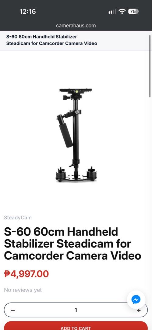 Neewer Carbon Fiber Handheld Camera Stabilizer (Category: Tripods & Monopods) located in Paranaque City. Submitted by dalle_closet (Listing ID 1470775164, Image 3). Description: handheld stabilizer carbon fiber.